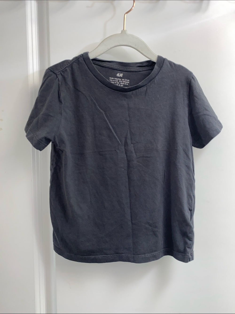 H&M Short Sleeve Crew Neck Tee - Charcoal Gray